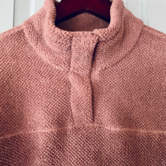 | thread & supply • dusty rose textured fleece pullover jacket • small | - Picture 3 of 7